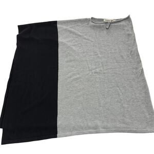 Michael Stars Sweater Womens One Size Grey Black Colorblock One Shoulder Poncho